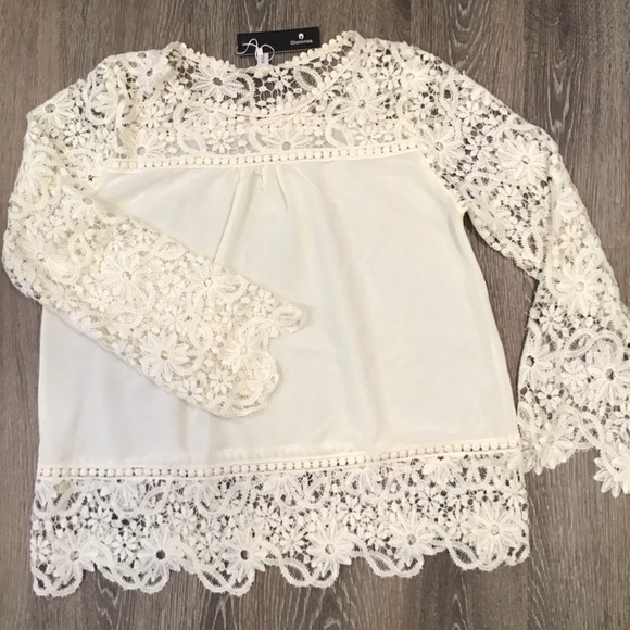 Tops - Boho Lace Cream Top